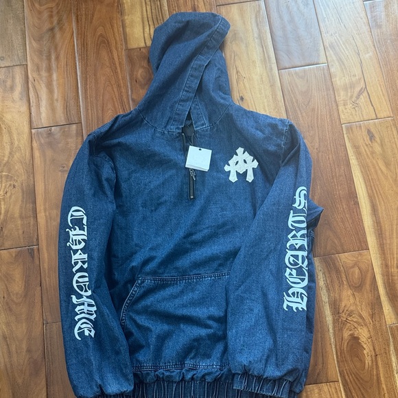 Chrome Hearts Other - Chrome Hearts Blue Hoodie with White Graphics